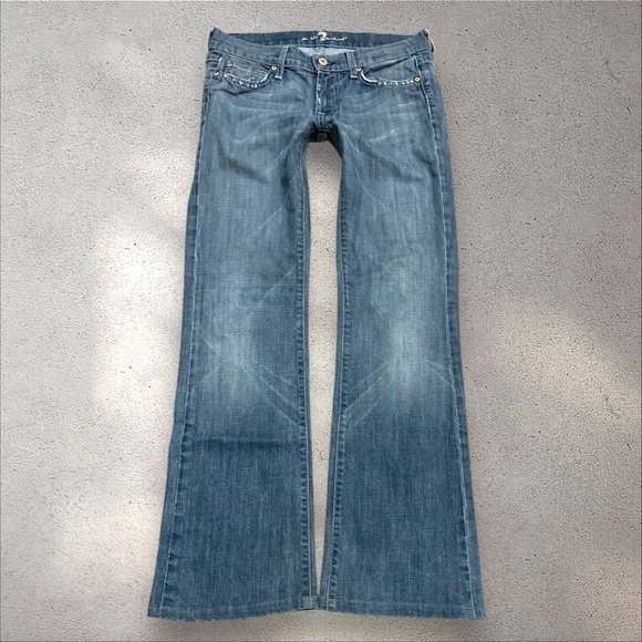 7 For All Mankind Low Rise Bootcut Jeans - Picture 2 of 6